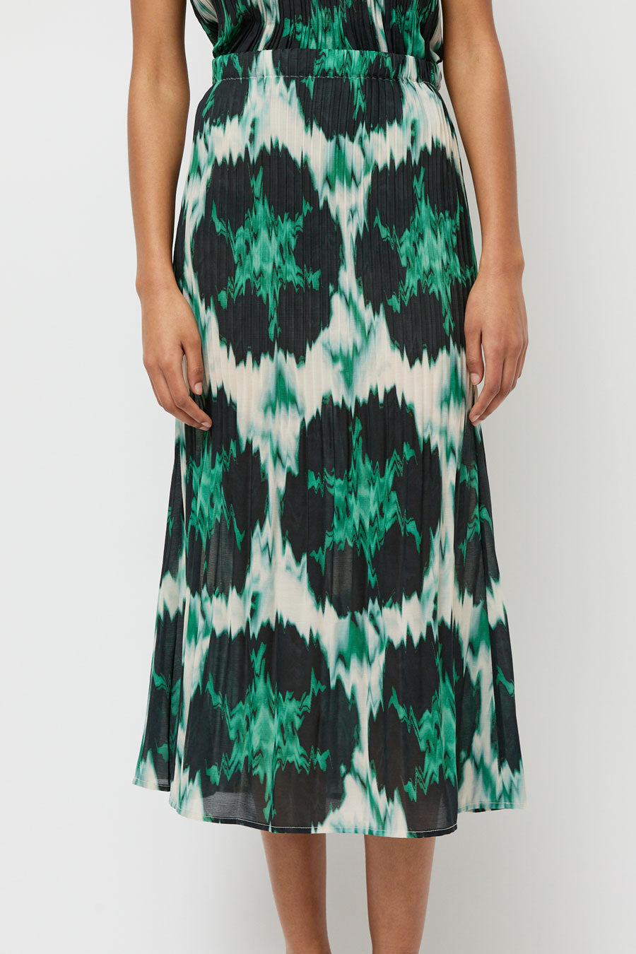 No.6 Hiro Skirt in Emerald Ikat