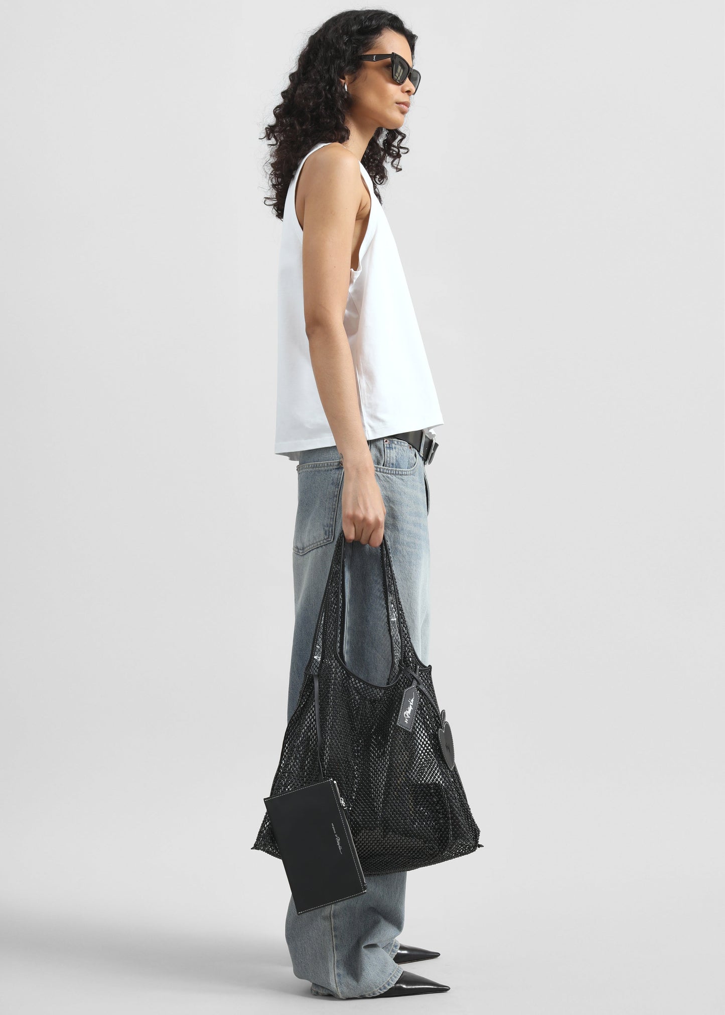 3.1 Phillip Lim Embellished Mesh Market Tote - Black