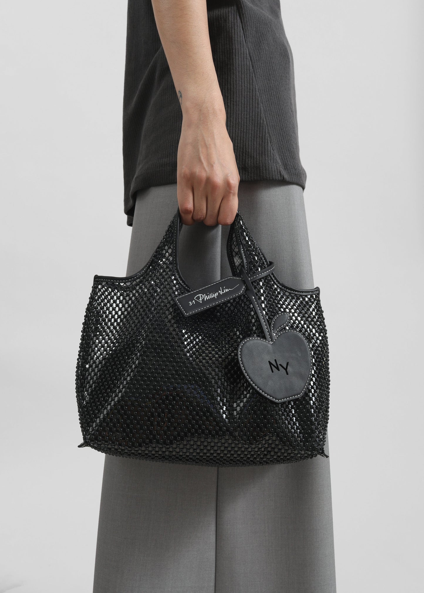 3.1 Phillip Lim Embellished Mesh Mini Market Tote - Black