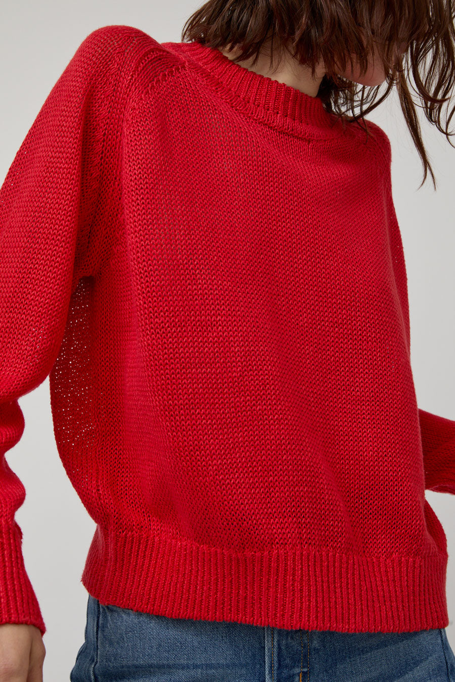 B Sides Lind Knit Crew in Geranium