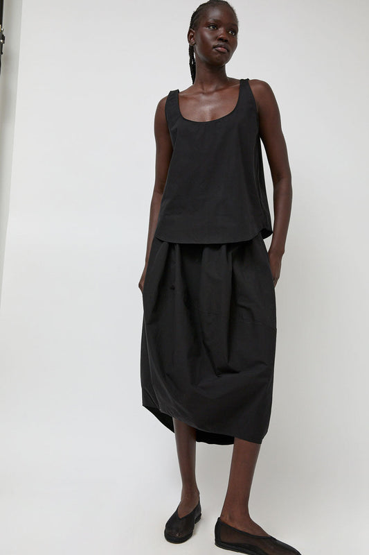 Modern Weaving Balloon Skirt in Black