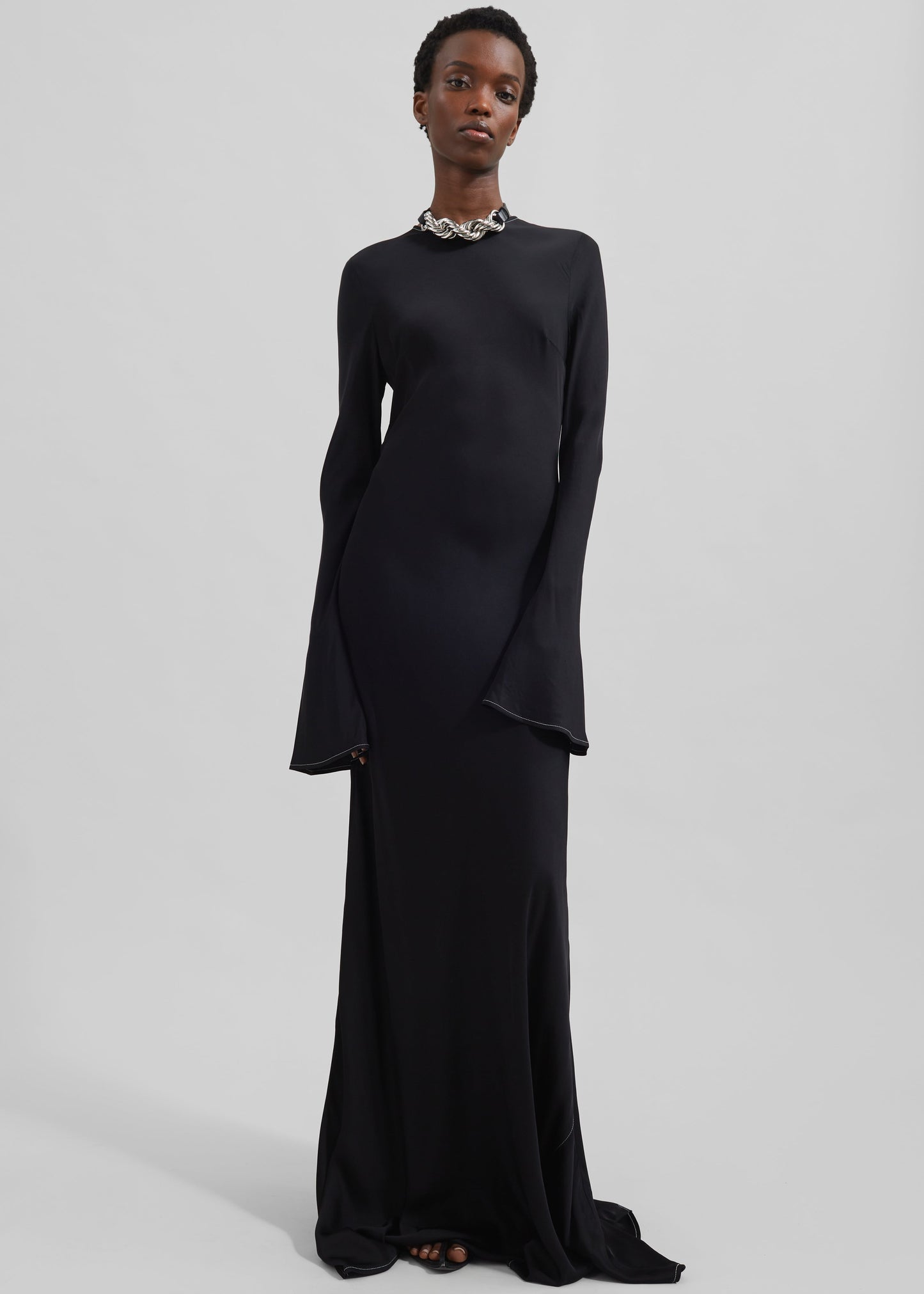 Rotate Satin Maxi Dress - Black