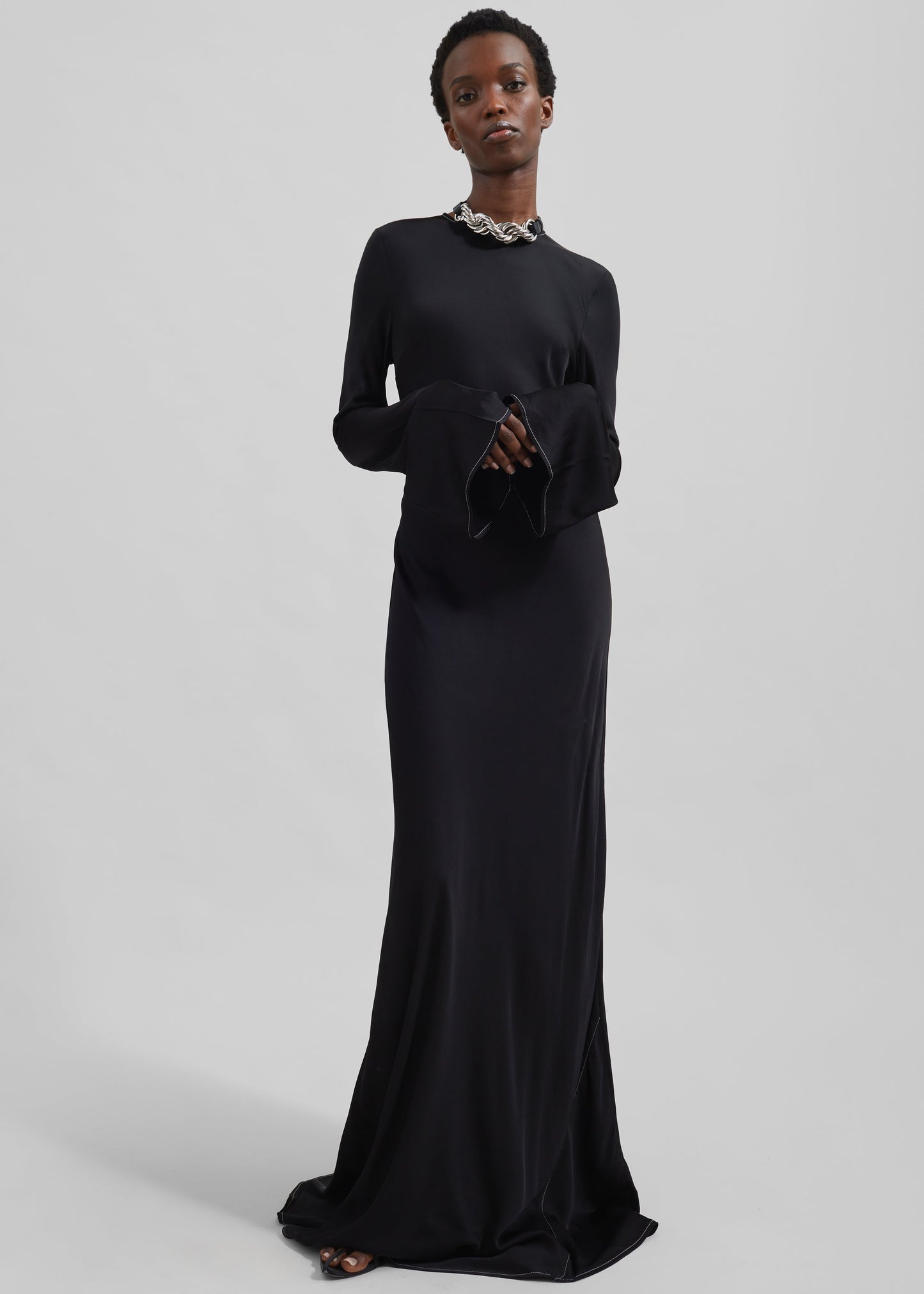Rotate Satin Maxi Dress - Black